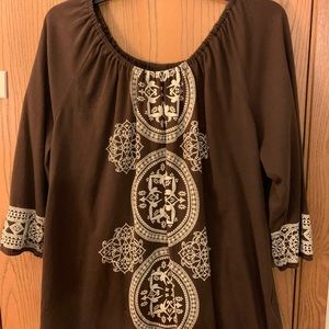 Brown and Ivory Boho Shirt